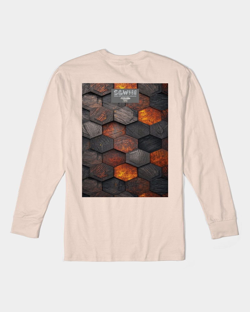 Cool stone hexagon patten 3D Unisex Long Sleeve Tee | Lane Seven