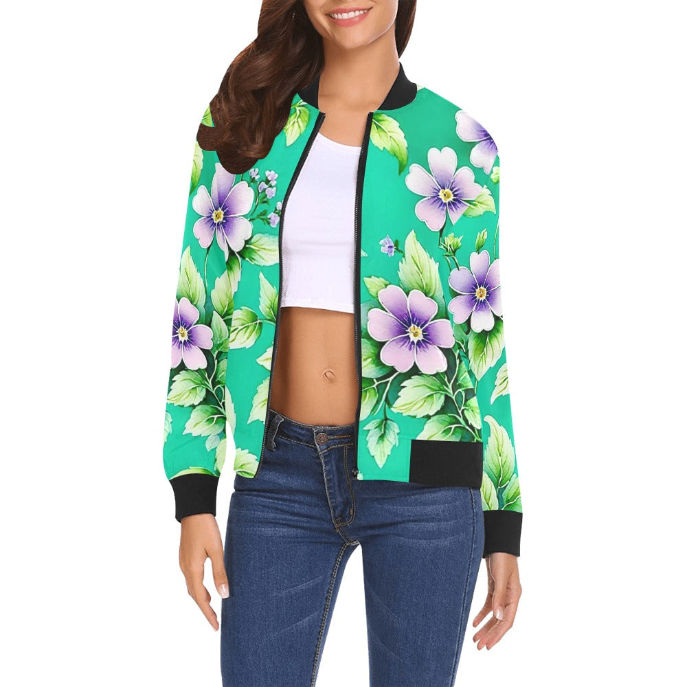 All Over Print Bomber Jacket for Women ( H19)