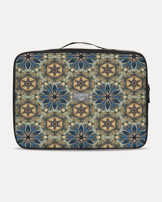 Green & Dark Blue almost star pattern. Jetsetter Travel Case