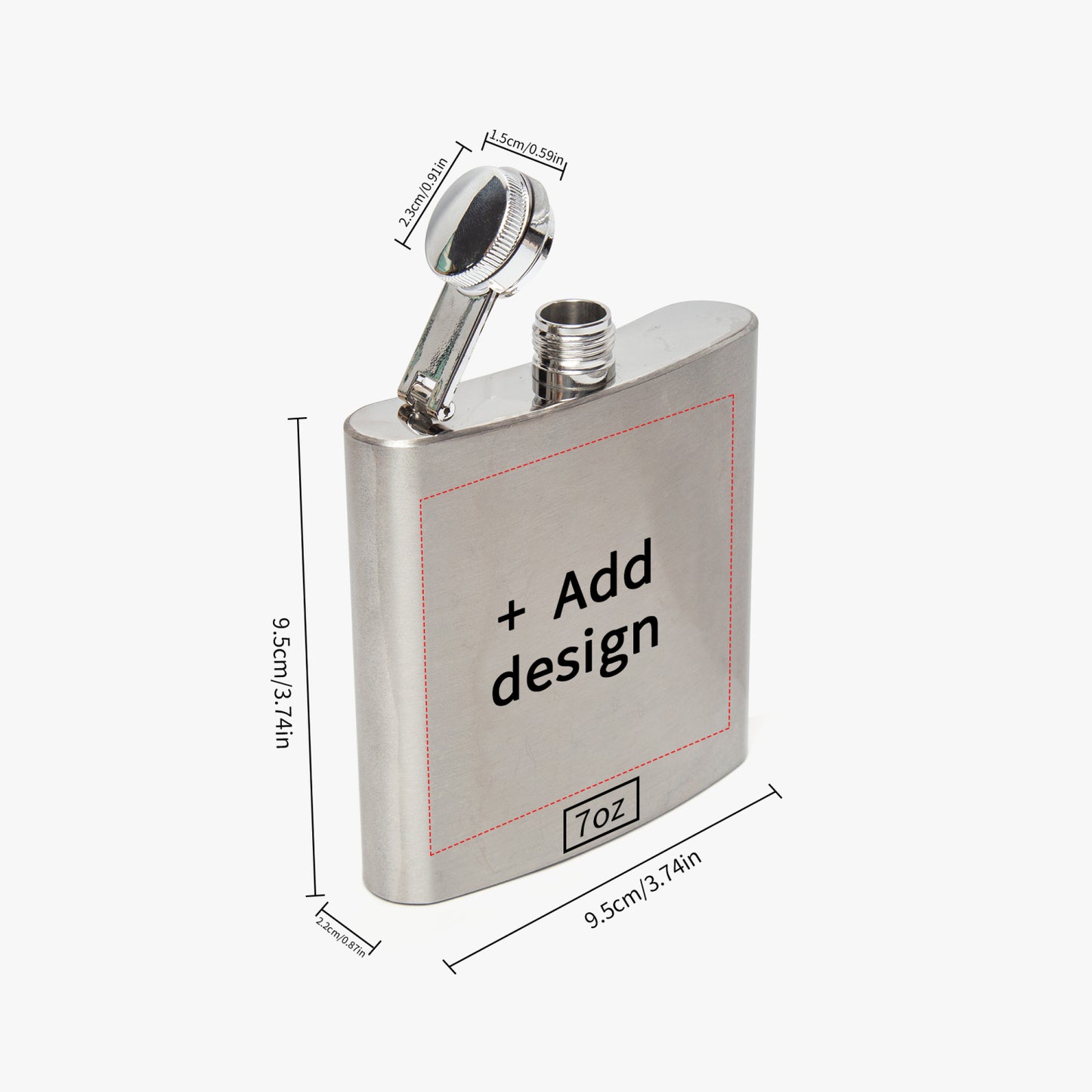 Asian Silverfox 6oz Stainless Steel Hip Flask