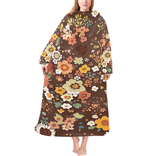 Blanket Robe with Sleeves for Adults