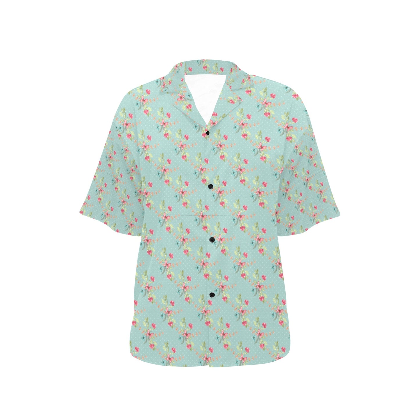 All Over Print Hawaiian light blue butterfly Shirt for Women (T58)