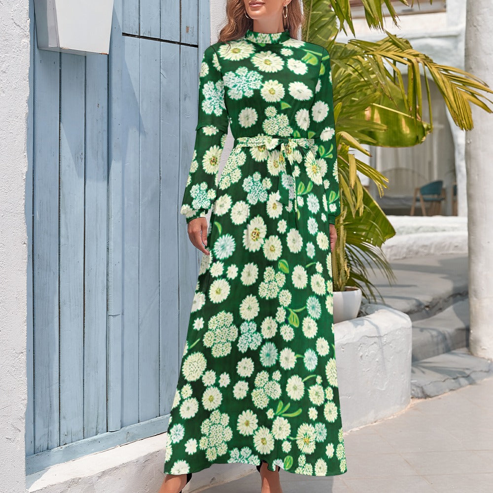 Green floral Long dress