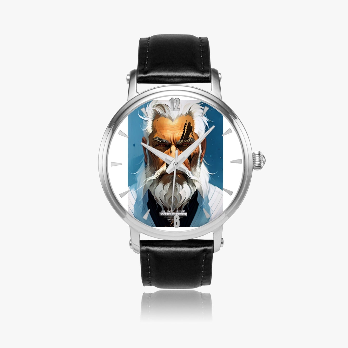 Silver bearded warrior 46mm Unisex Automatic Watch (Silver)