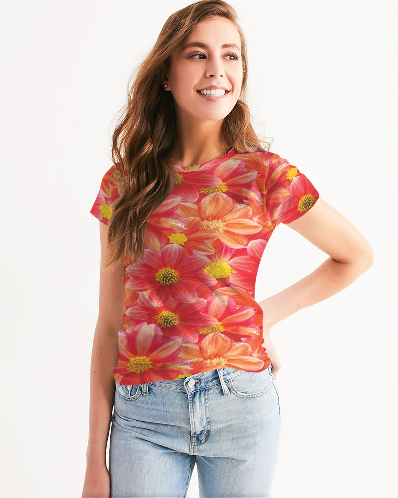 Beautiful blood orange flower design Women's All-Over Print Tee