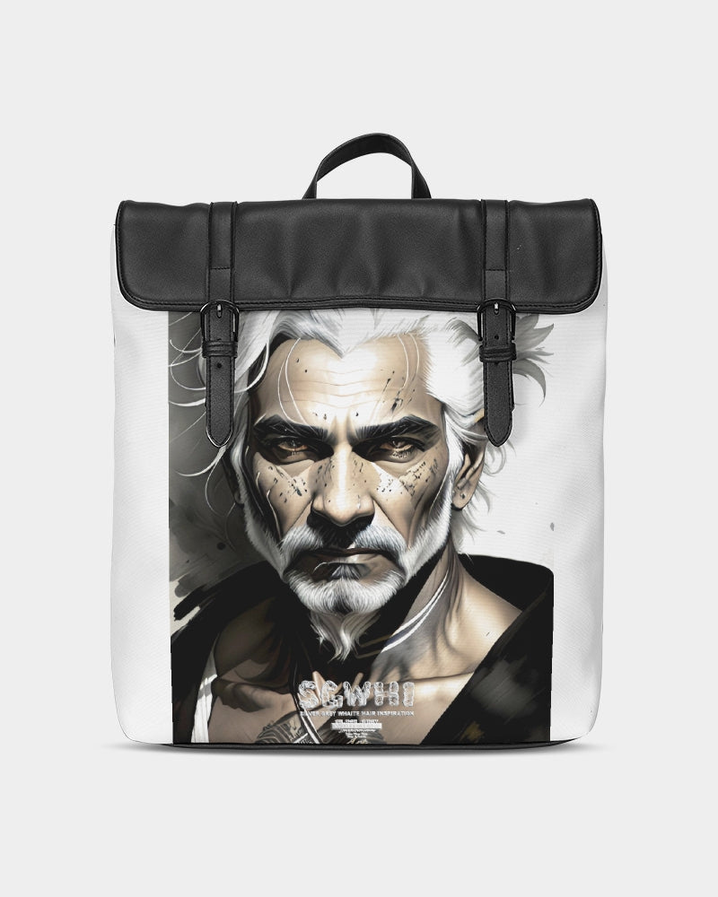 Handsome Silver grey Indian ink Portrait Casual Flap Backpack