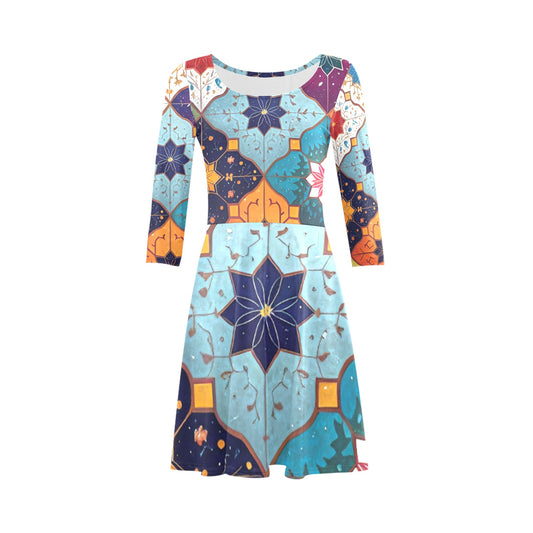 Women's 3/4 Sleeve Sundress(Model D23)
