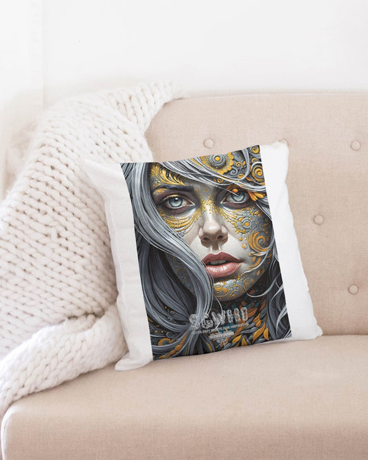 Sweet Silver Yellow Flower Grey Hair sister.[Part three] Throw Pillow Case 18"x18"