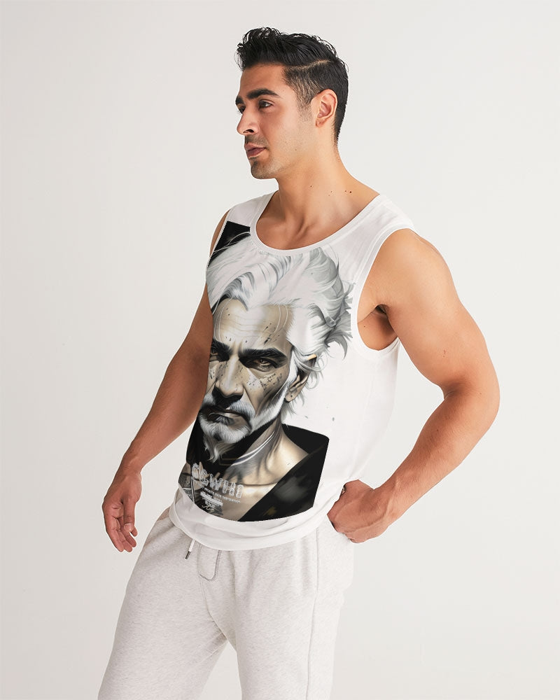 Handsome Silver grey Indian ink Portrait Men's All-Over Print Sport Tank