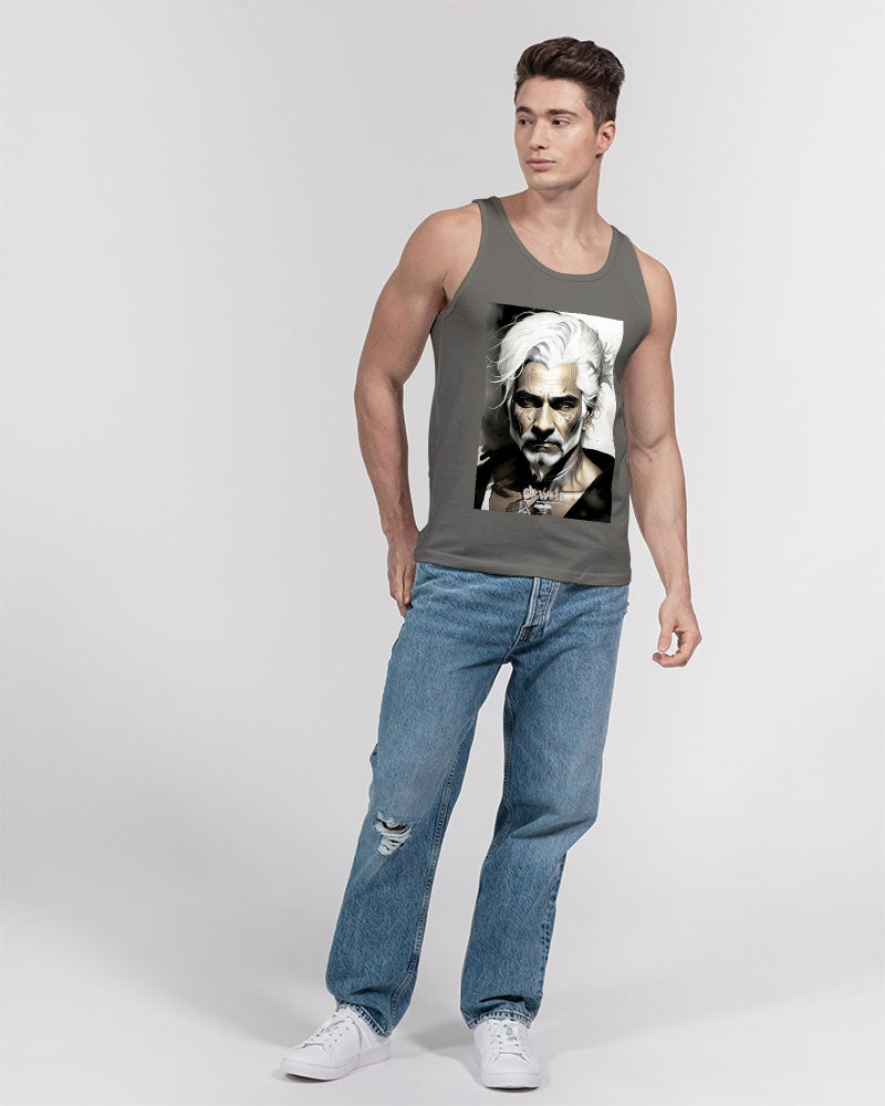 Handsome Silver grey Indian ink Portrait Unisex Jersey Tank | Bella + Canvas