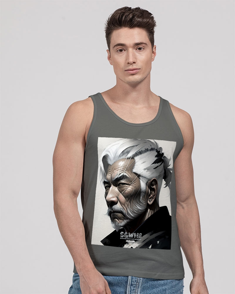 Handsome Asian brother pink painted portrait Unisex Jersey Tank | Bella + Canvas