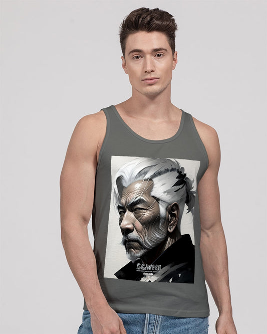 Handsome Asian brother pink painted portrait Unisex Jersey Tank | Bella + Canvas