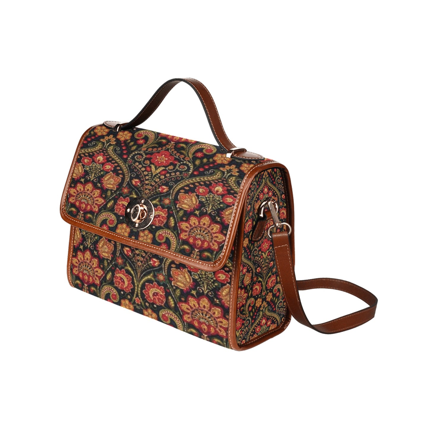 Waterproof Canvas Bag-Brown (All Over Print) (1641)