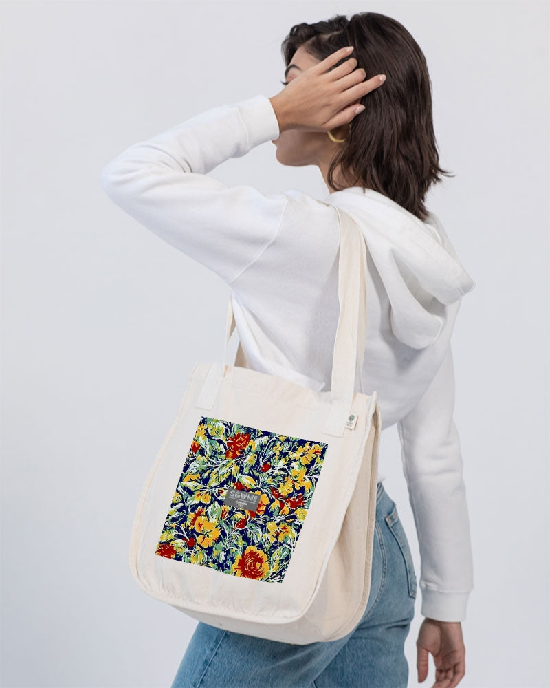 Painted floor design Organic Cotton Canvas Market Tote | Econscious