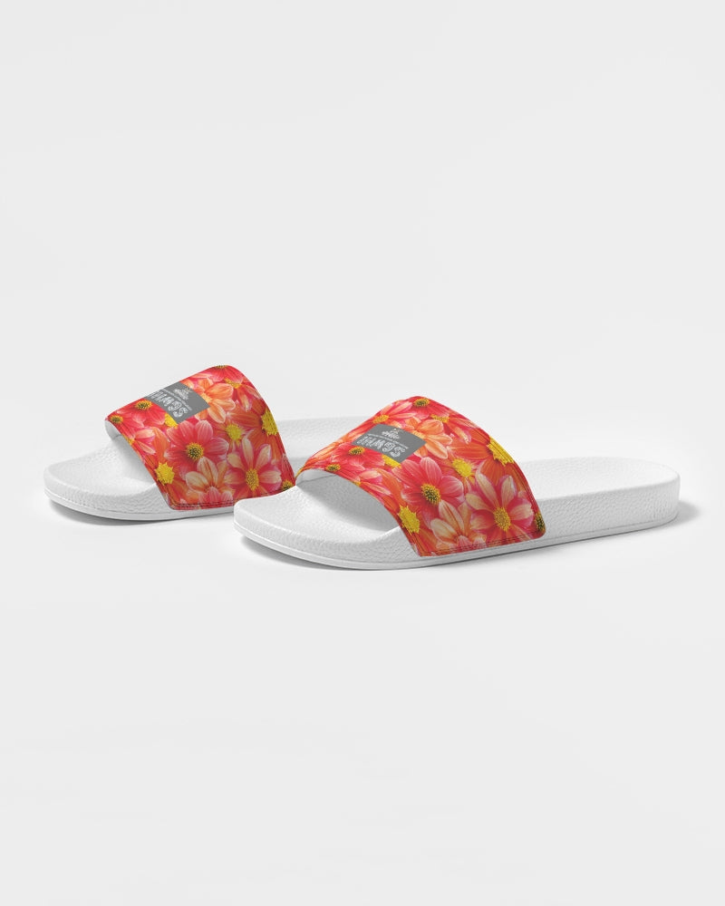 Beautiful blood orange flower design Women's Slide Sandal