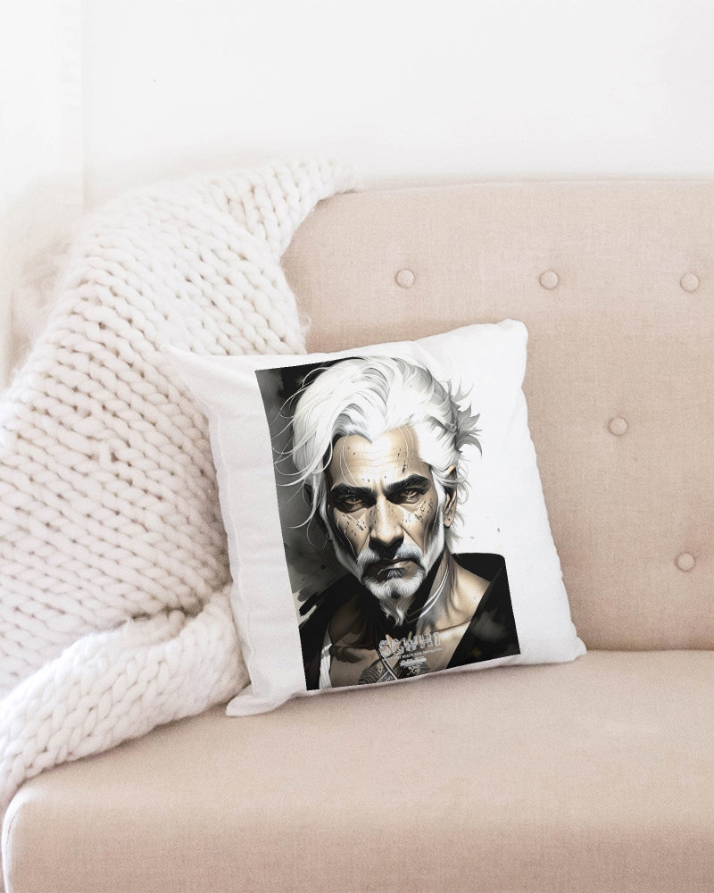 Handsome Silver grey Indian ink Portrait Throw Pillow Case 16"x16"