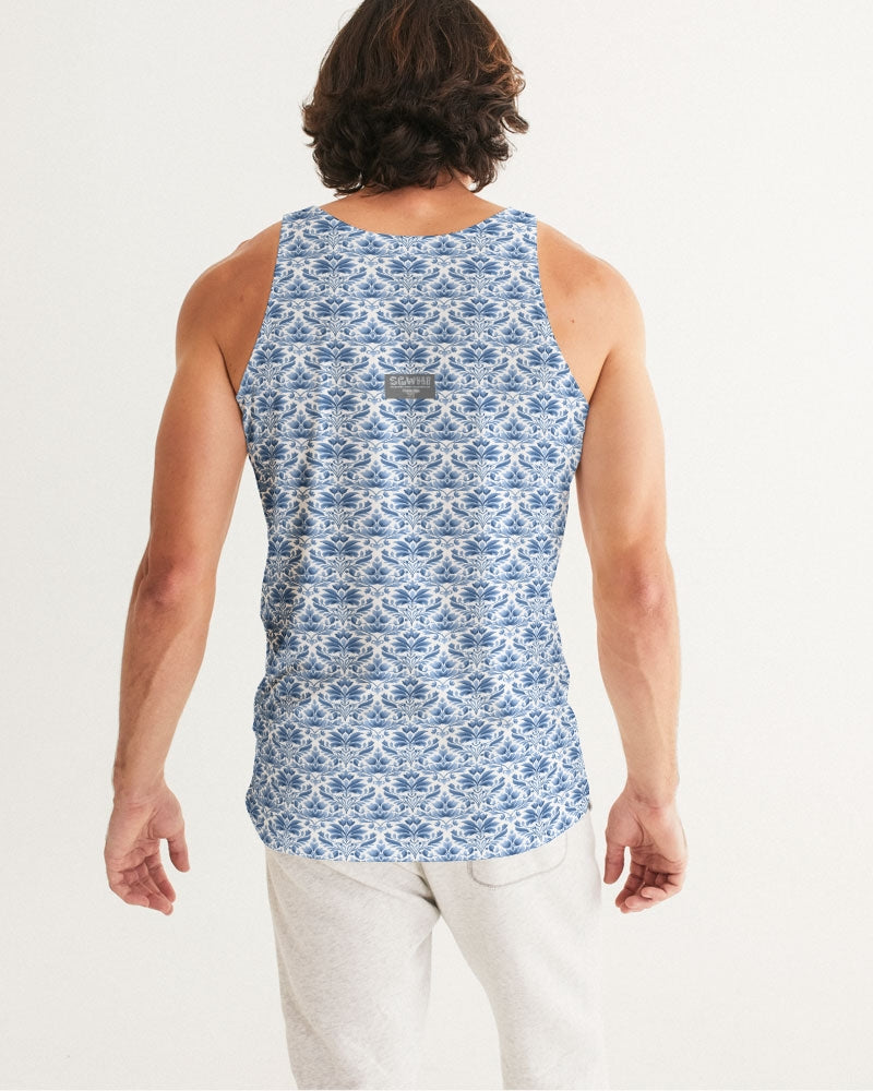 light blue Royal patten  Men's All-Over Print Tank