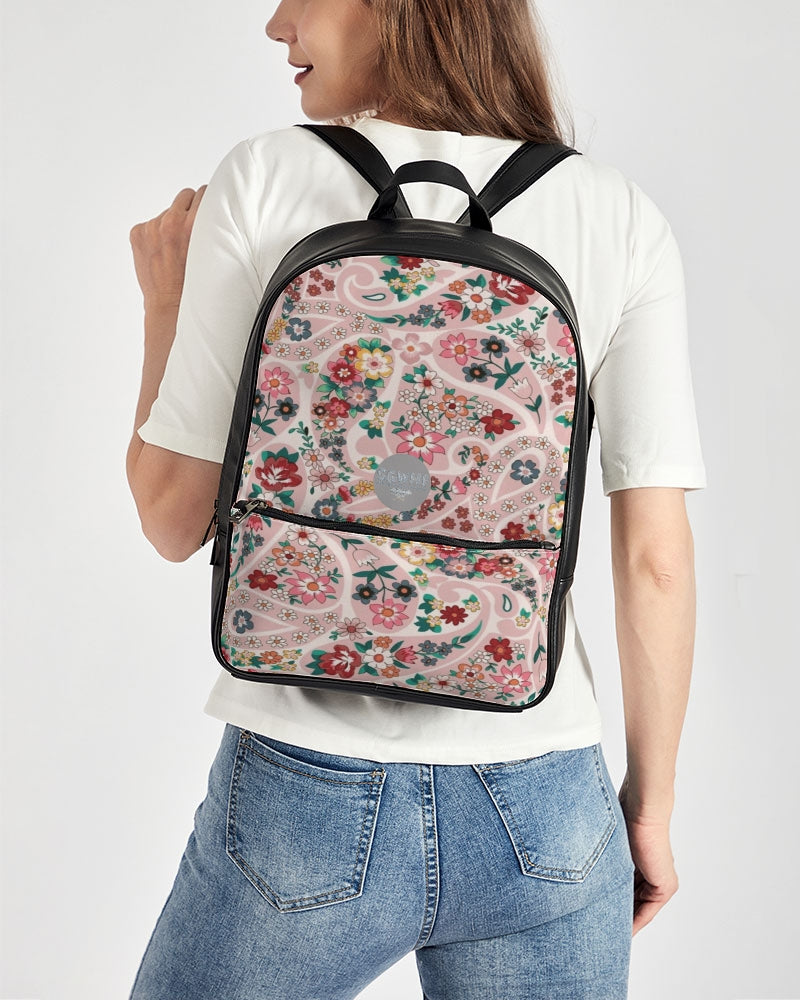 Pink abstract Pretty Sisters Classic Faux Leather Backpack