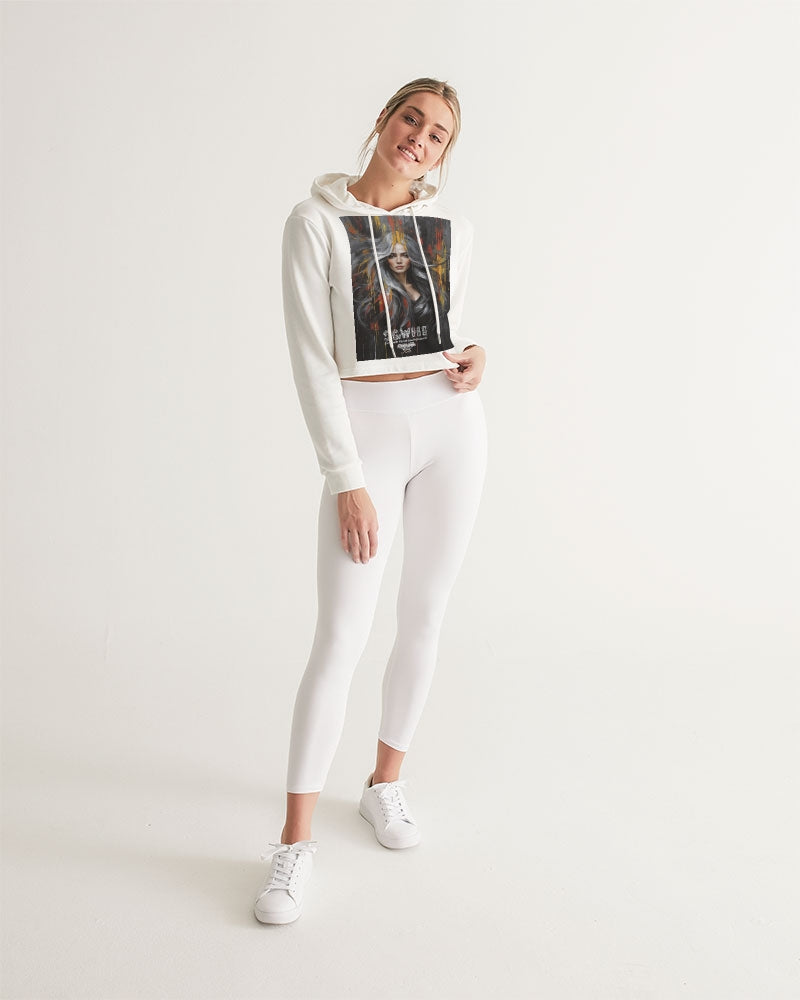 Beautiful white Sister [Part two collection] Women's All-Over Print Cropped Hoodie