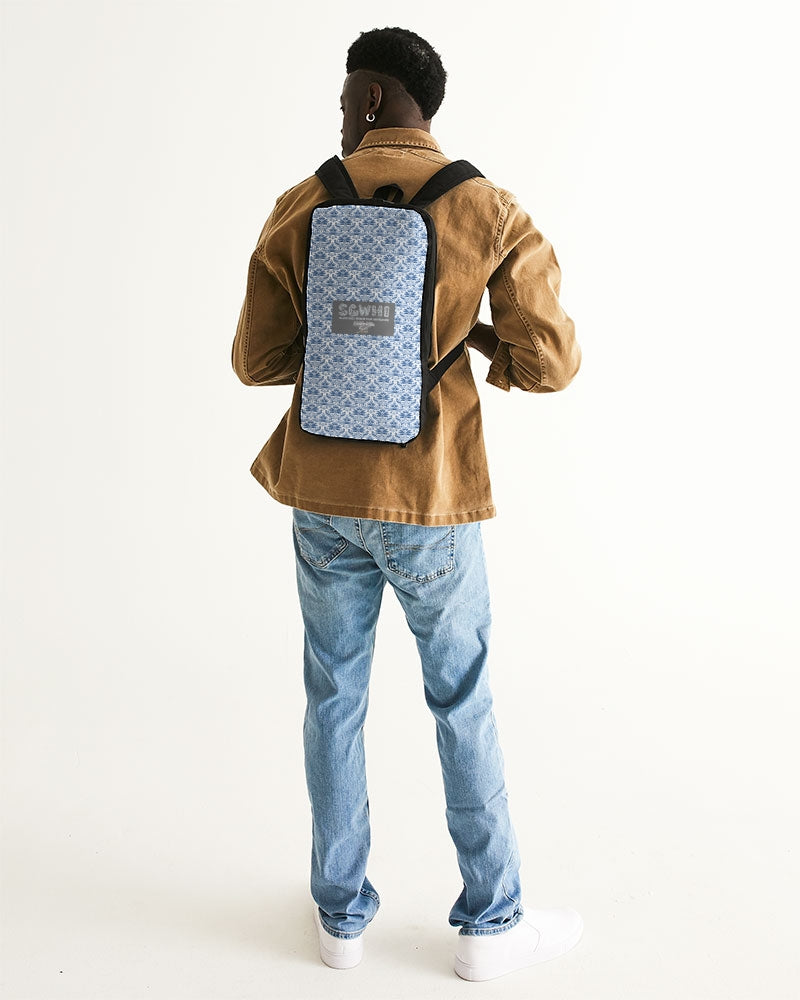 light blue Royal patten  Slim Tech Backpack