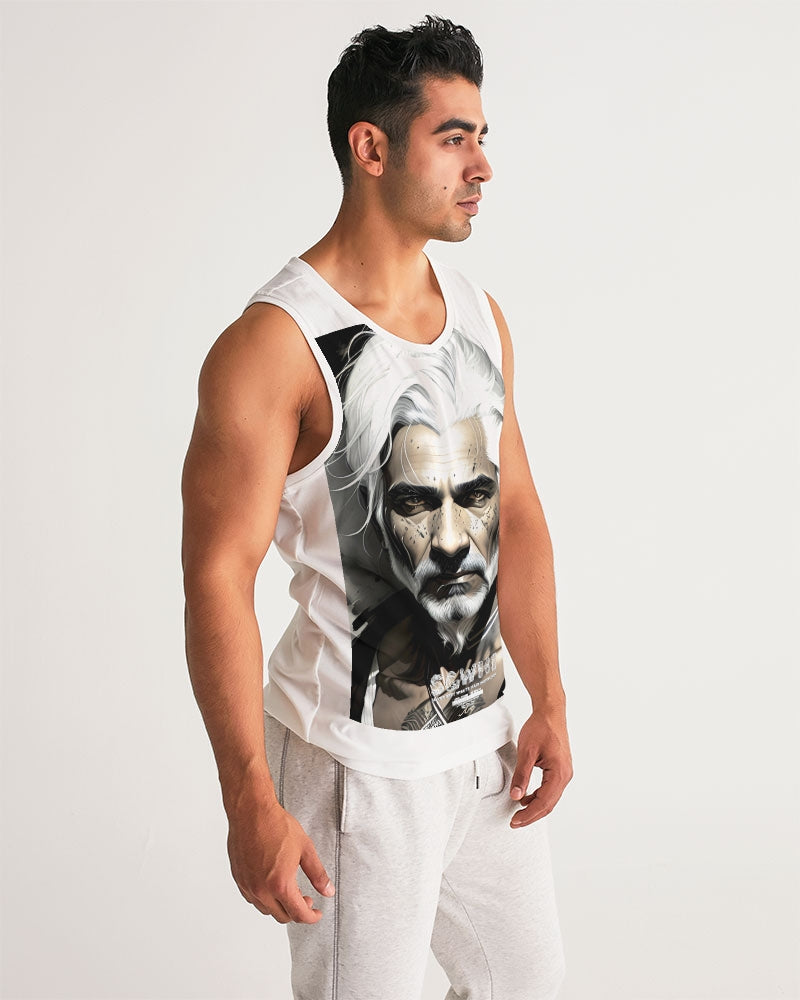 Handsome Silver grey Indian ink Portrait Men's All-Over Print Sport Tank