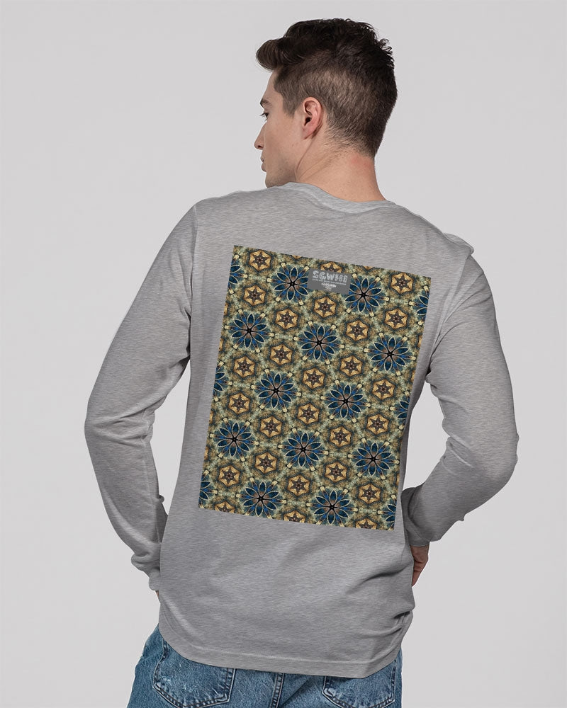 Green & Dark Blue almost star pattern. Unisex Jersey Long Sleeve Tee | Bella + Canvas