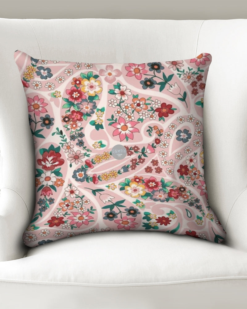 Pink abstract Pretty Sisters Throw Pillow Case 18"x18"