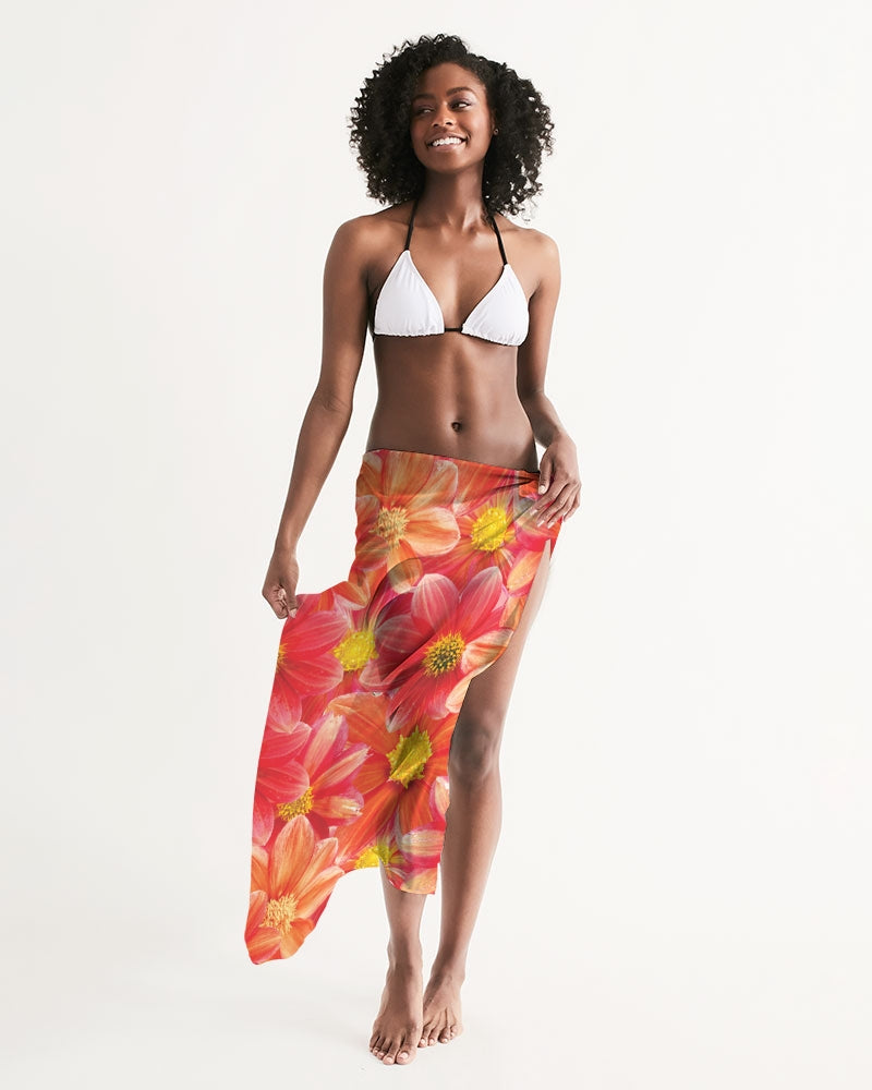 Beautiful blood orange flower design All-Over Print Swim Cover Up