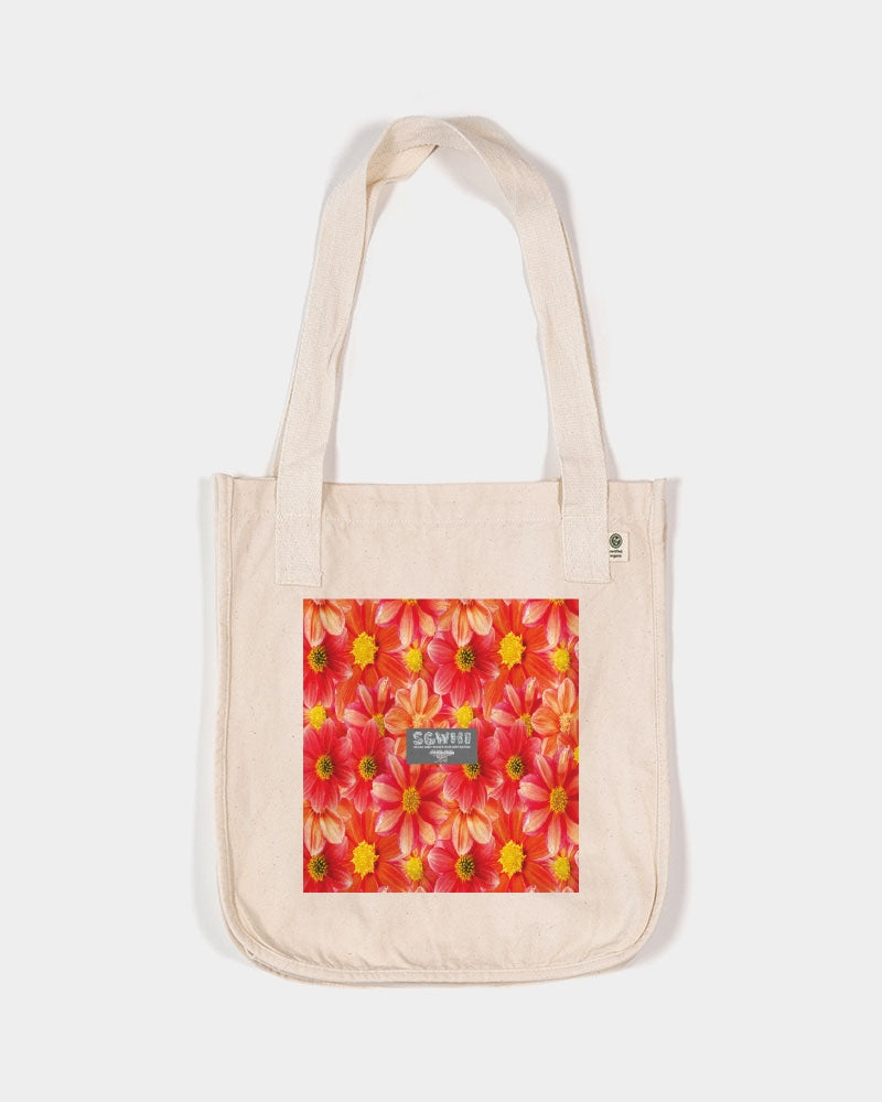 Beautiful blood orange flower design Organic Cotton Canvas Market Tote | Econscious