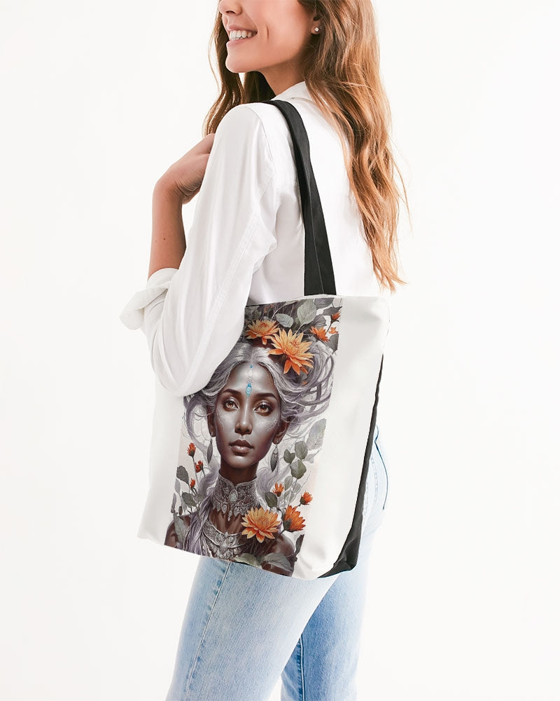 Blossom Indian grey sister Canvas Zip Tote