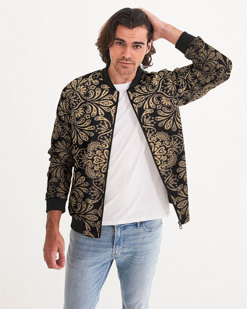 Man of Elegance Men's All-Over Print Bomber Jacket