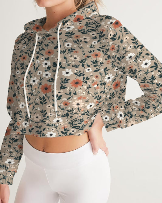 Busy and pretty Women's All-Over Print Cropped Hoodie