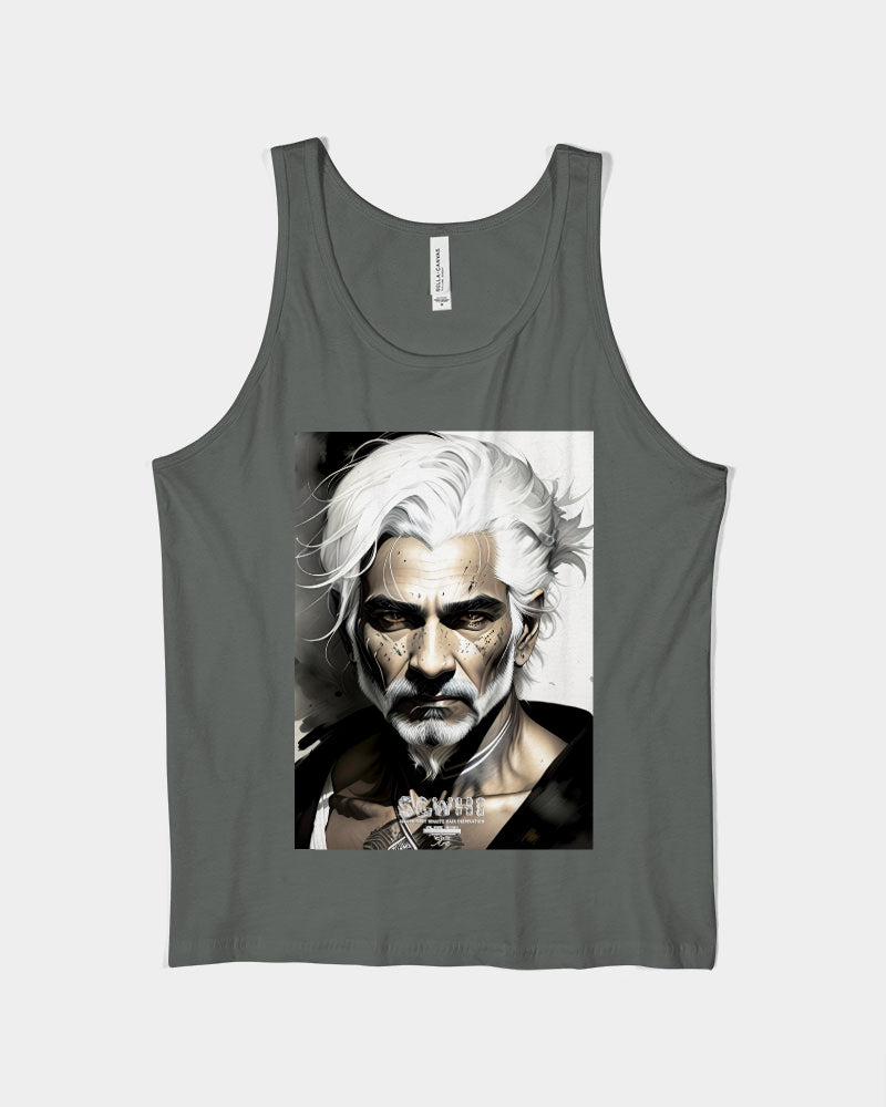 Handsome Silver grey Indian ink Portrait Unisex Jersey Tank | Bella + Canvas