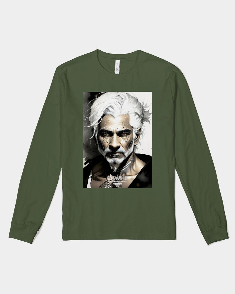 Handsome Silver grey Indian ink Portrait Unisex Jersey Long Sleeve Tee | Bella + Canvas