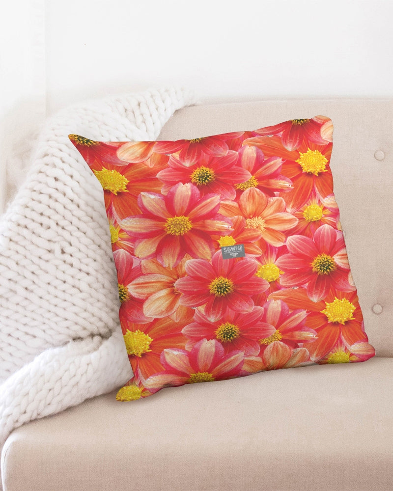 Beautiful blood orange flower design Throw Pillow Case 20"x20"