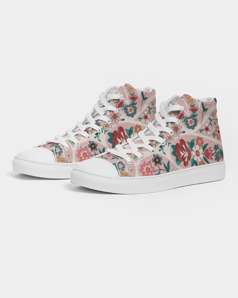 Pink abstract Pretty Sisters Women's Hightop Canvas Shoe