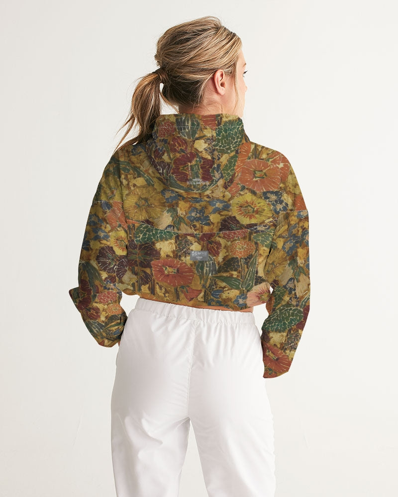 Autumn play Women's All-Over Print Cropped Windbreaker