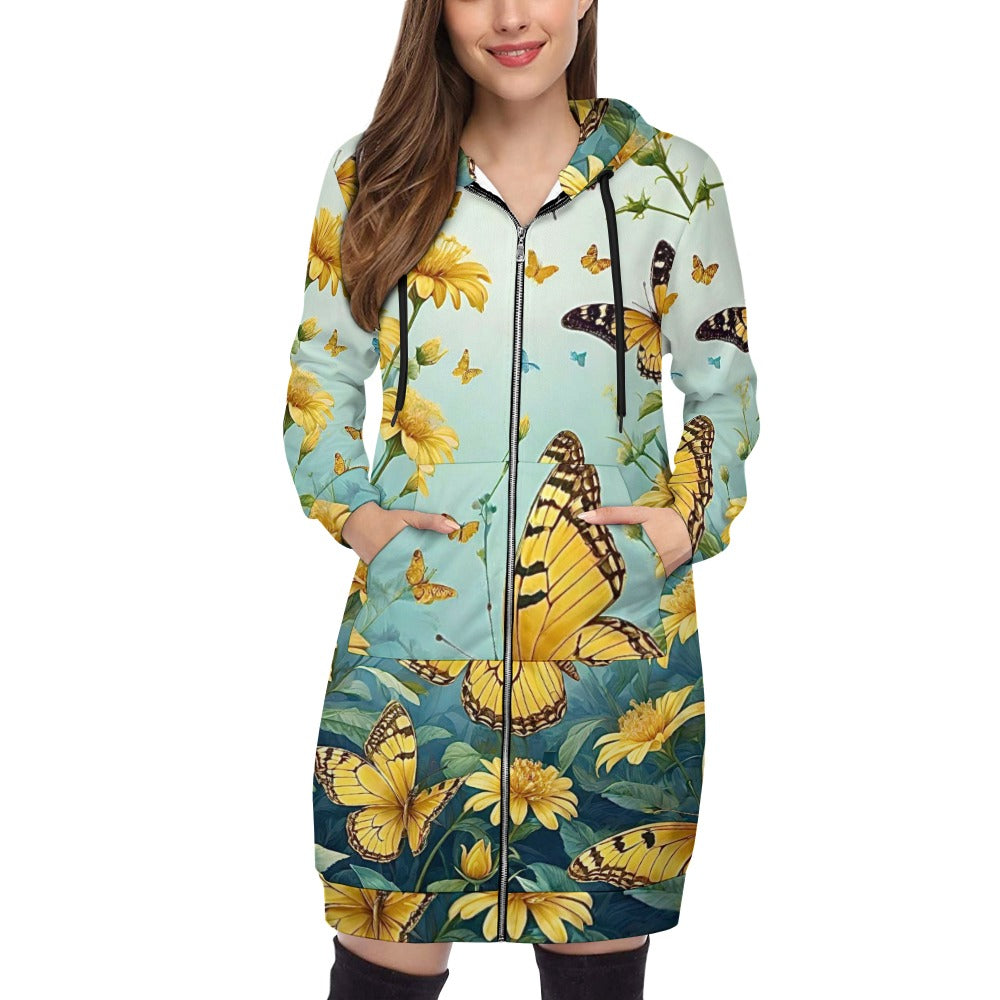 Women's full print long Hoodie