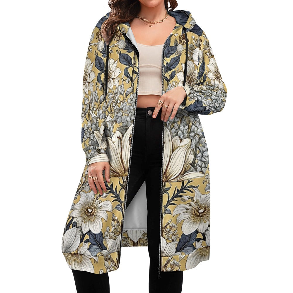 Women's full print long Hoodie