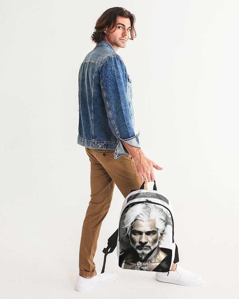 Handsome Silver grey Indian ink Portrait Large Backpack