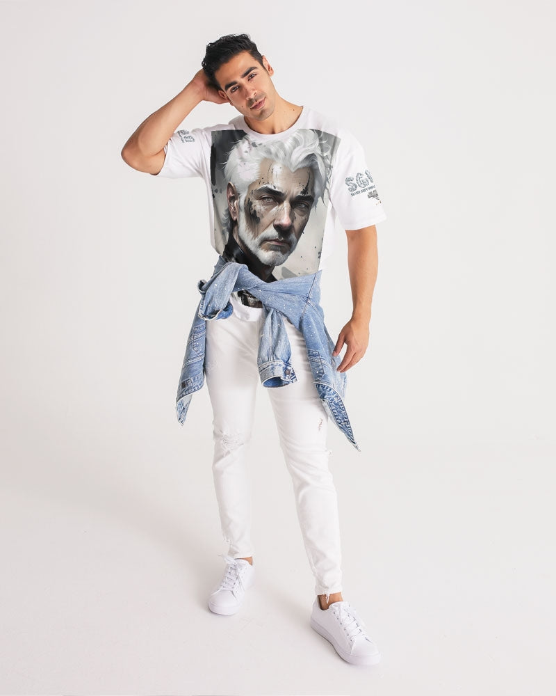 White silver grey fox King Men's All-Over Print Premium Heavyweight Tee