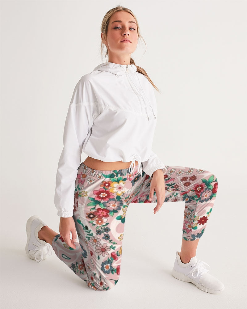 Pink abstract Pretty Sisters Women's All-Over Print Track Pants