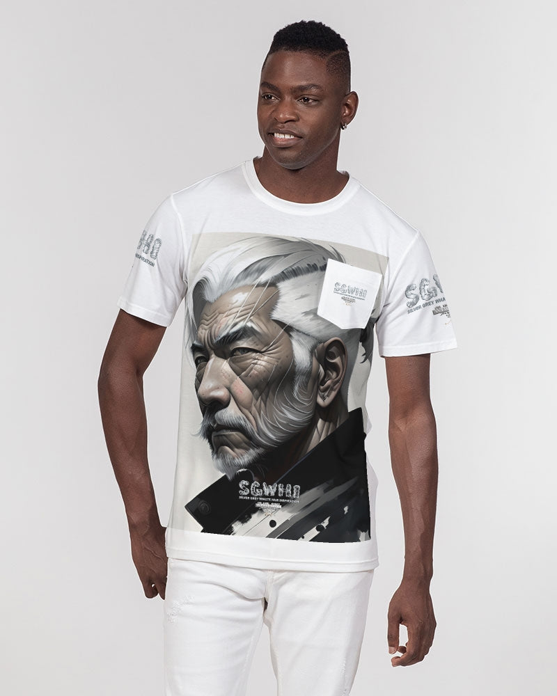 Handsome Asian brother pink painted portrait Men's All-Over Print Pocket Tee