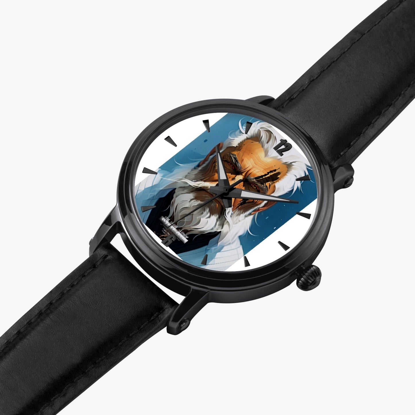 Silver bearded warrior 46mm Unisex Automatic Watch(Black)