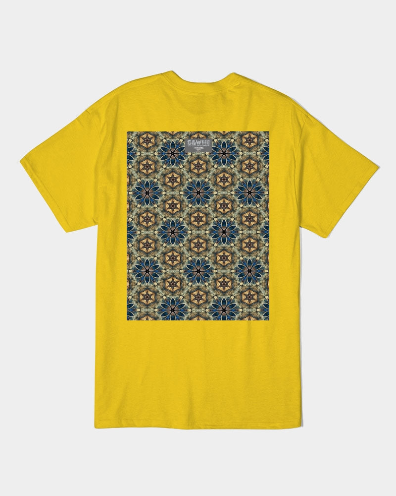 Green & Dark Blue almost star pattern. Unisex Heavy Cotton T-Shirt | Gildan