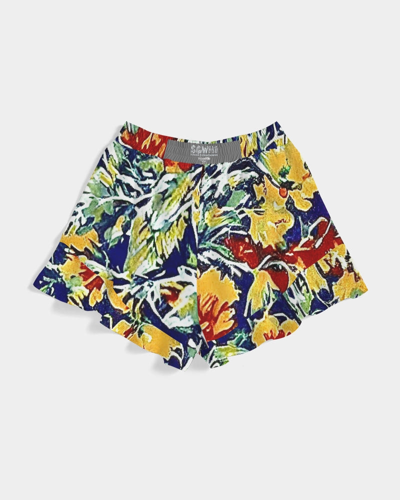 Painted floor design Women's All-Over Print Ruffle Shorts