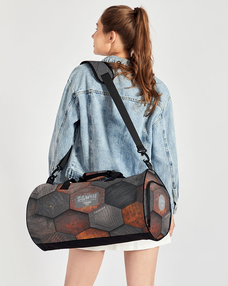 Cool stone hexagon patten 3D Sports Duffle Bag