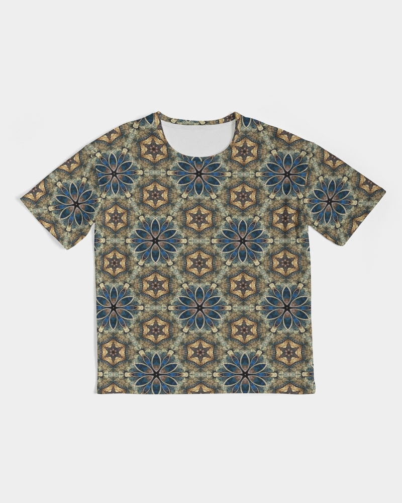 Green & Dark Blue almost star pattern. Men's All-Over Print Premium Heavyweight Tee