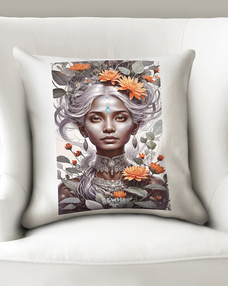 Blossom Indian grey sister Throw Pillow Case 18"x18"