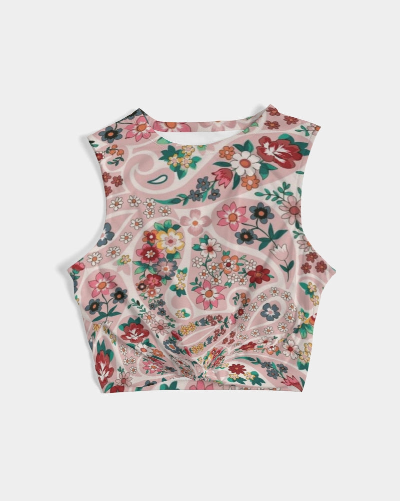 Pink abstract Pretty Sisters Women's  All-Over Print Twist-Front Tank